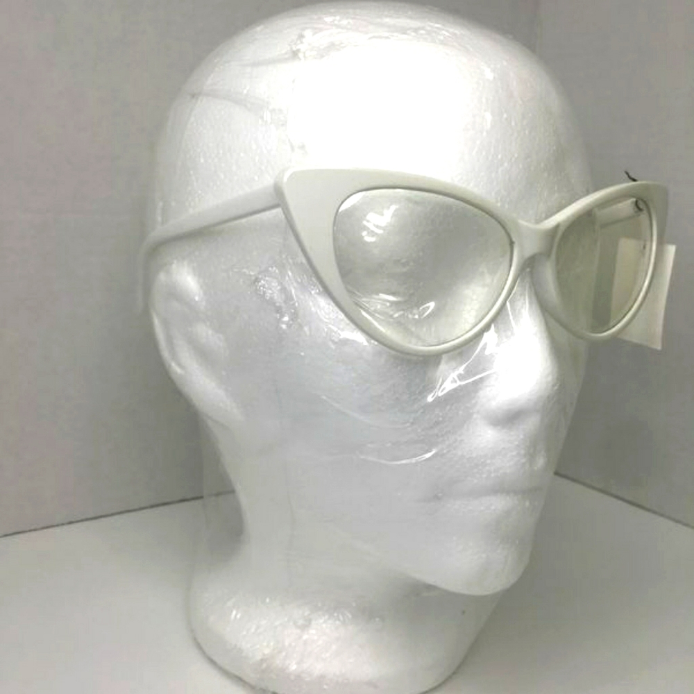 White Frame Cat Eye Clear Glasses